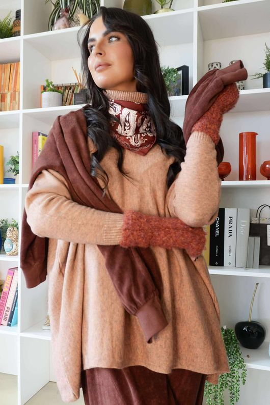 Beyond Terry Oversized Cowl Knit Tuscan Marl